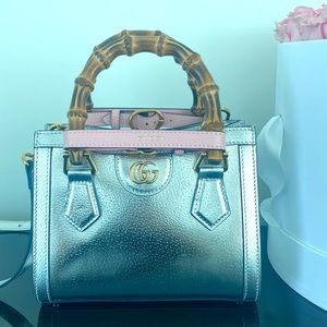 GUCCI metallic Diana Mini Tote